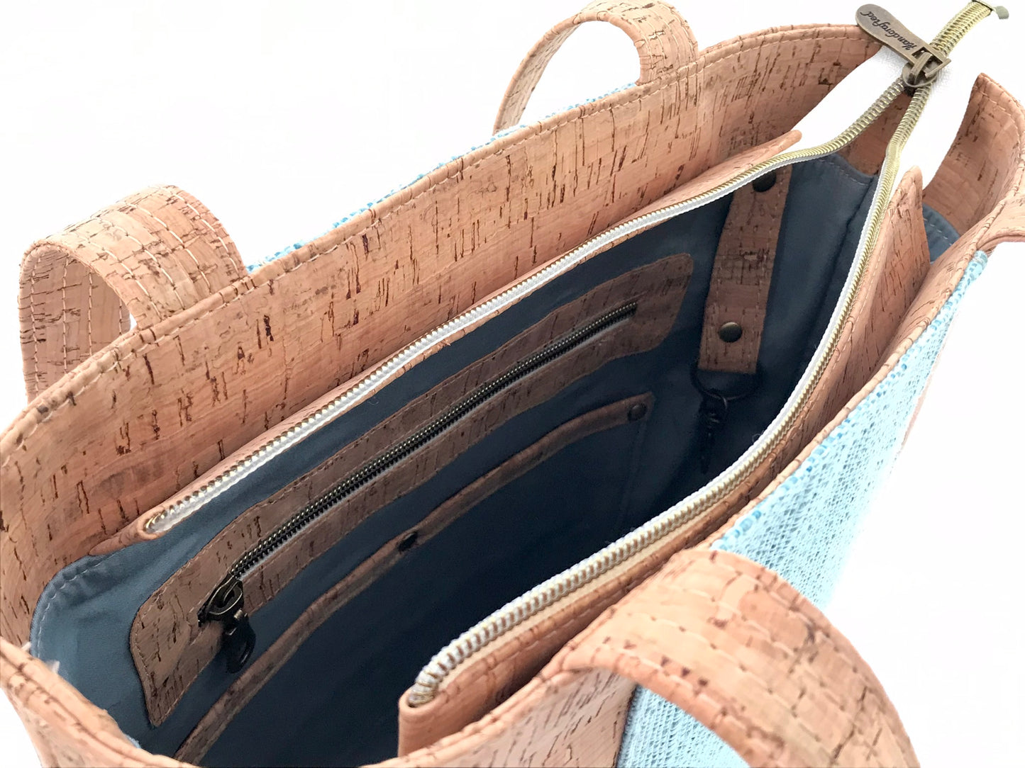 Structured Tote with Zipper Top and Pockets
