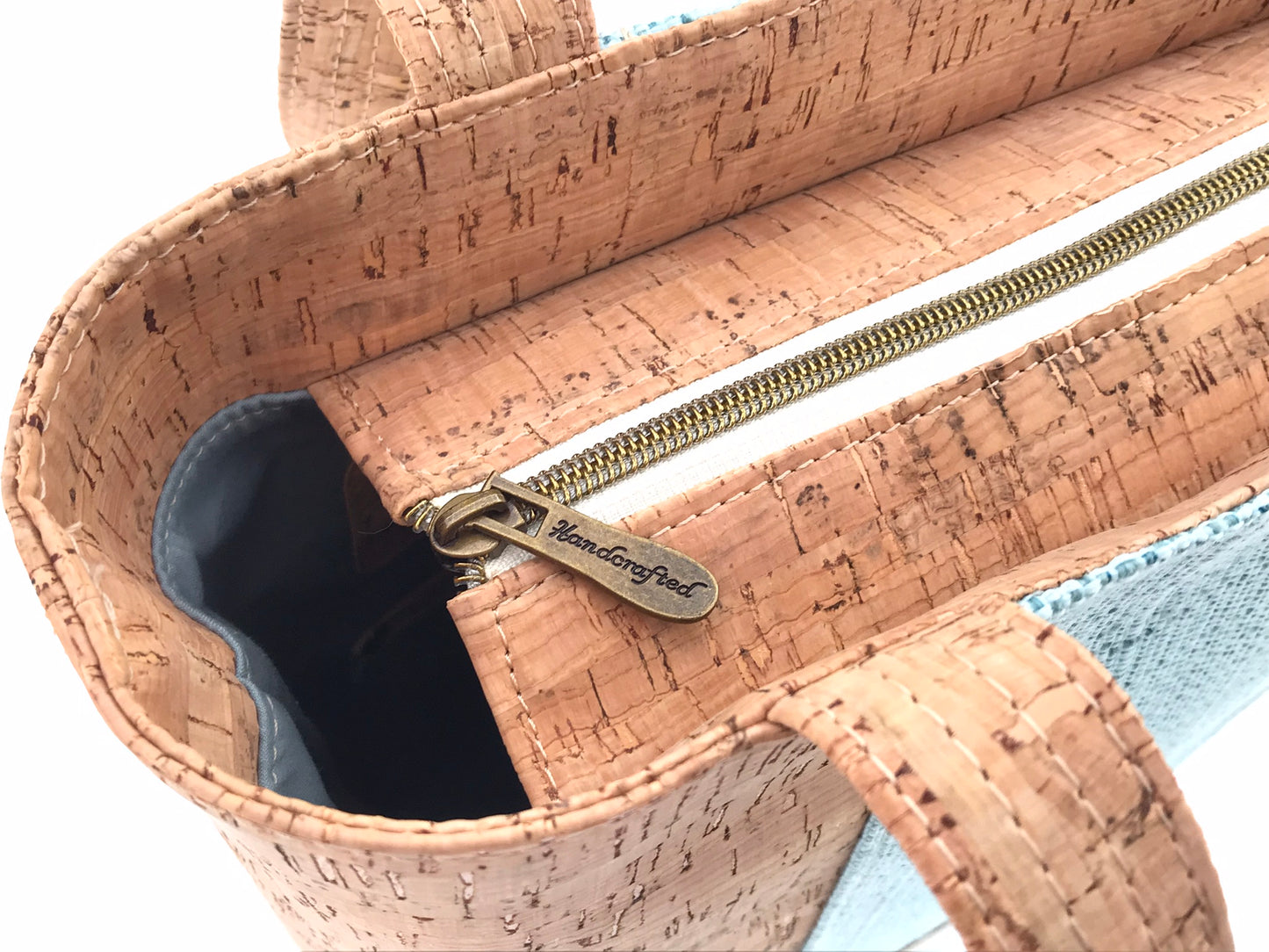 Structured Tote with Zipper Top and Pockets