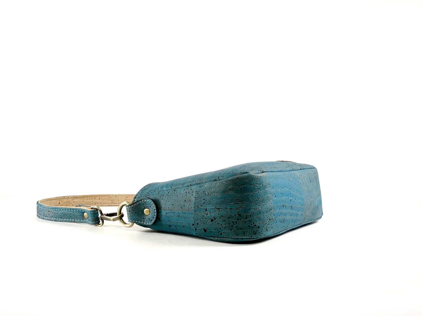 Blue Green Cork Shoulder Bag with Phone Pocket