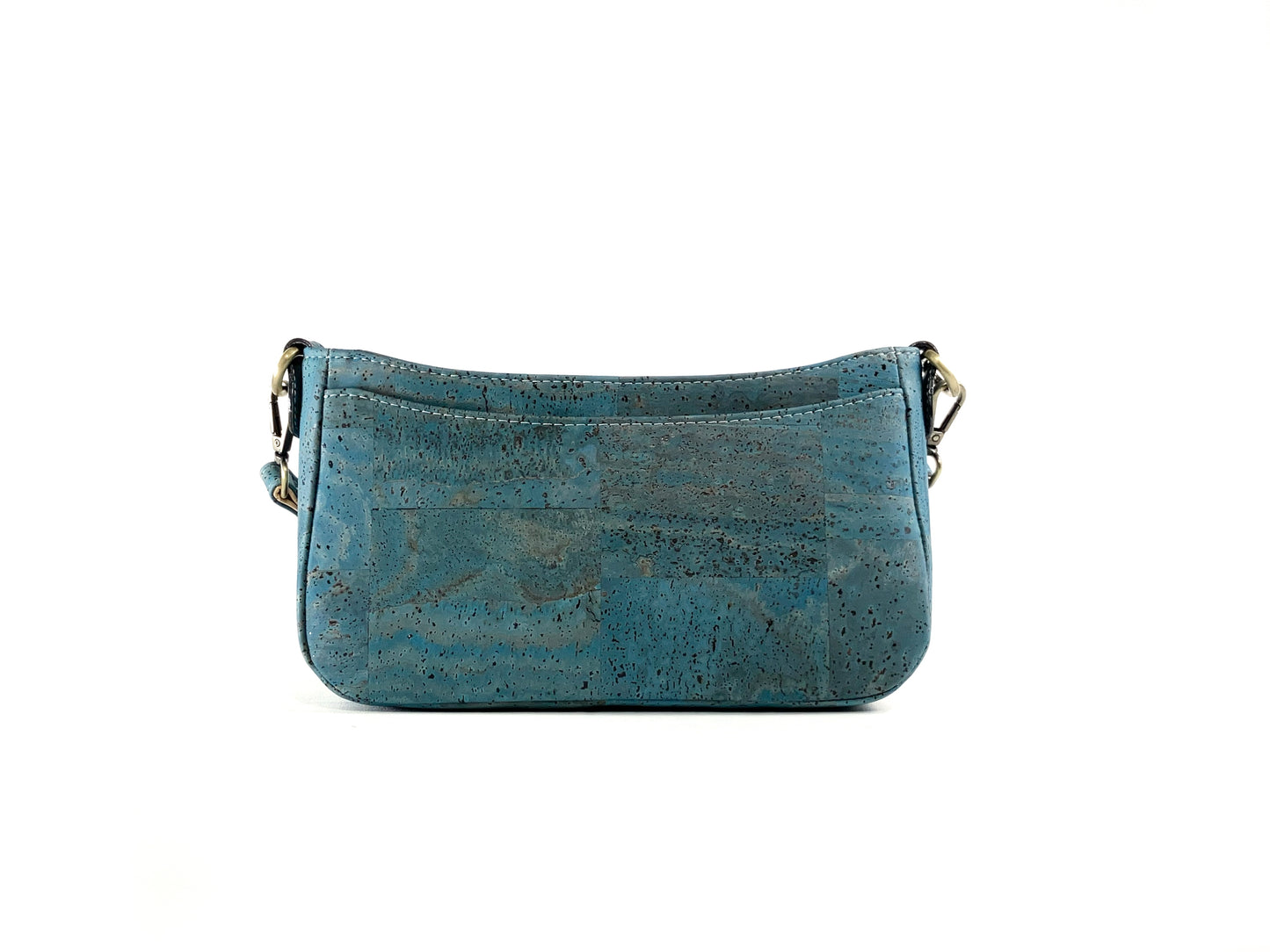 Blue Green Cork Shoulder Bag with Phone Pocket