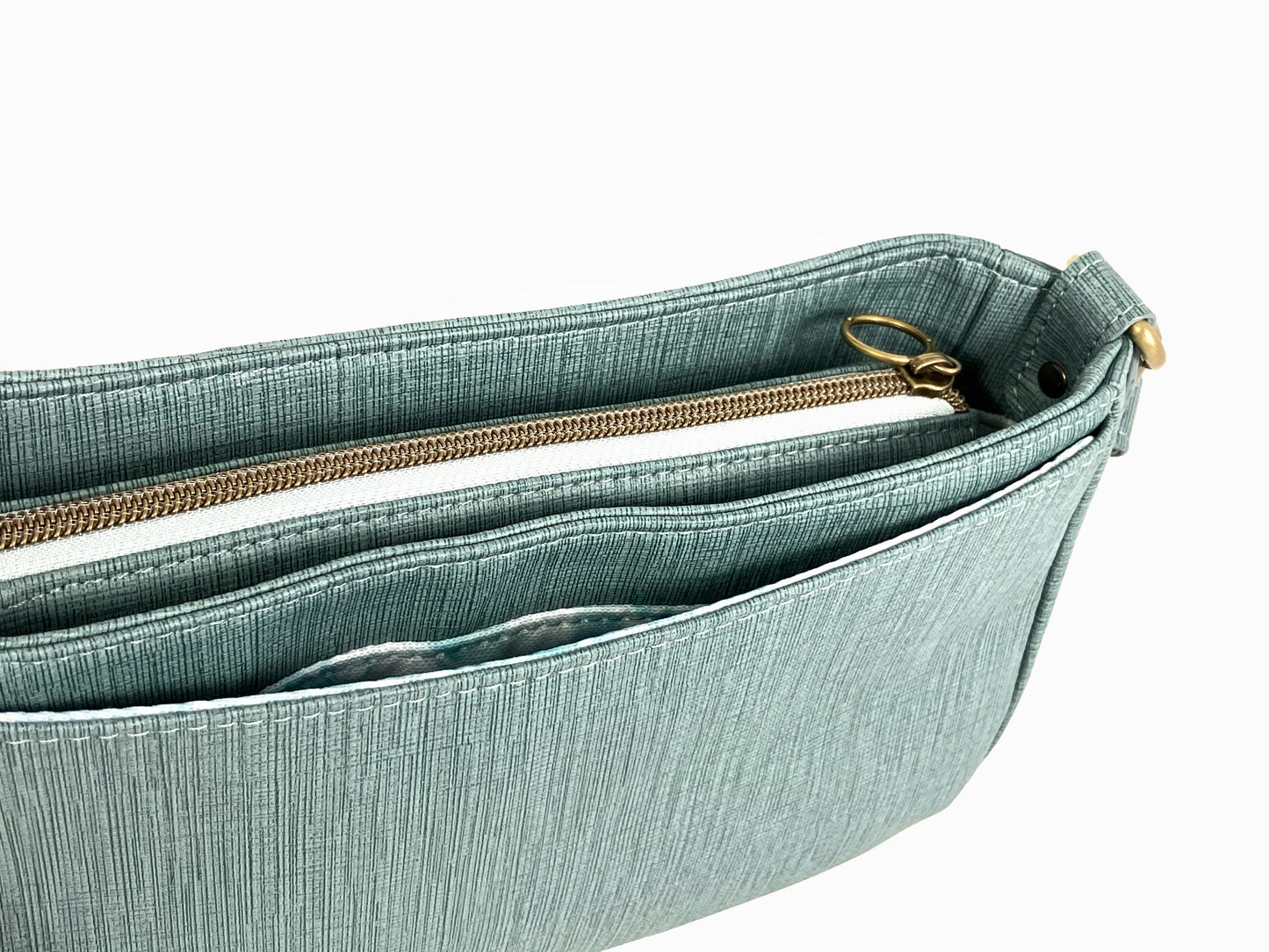 Small muted aqua shoulder or crossbody bag