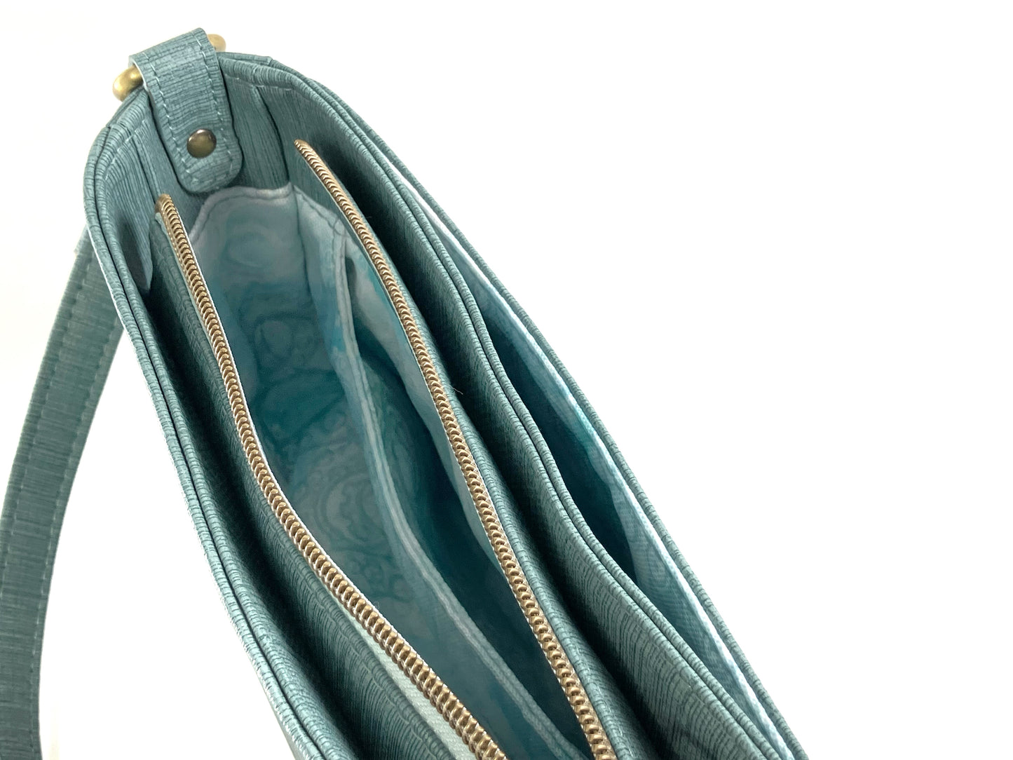Small muted aqua shoulder or crossbody bag