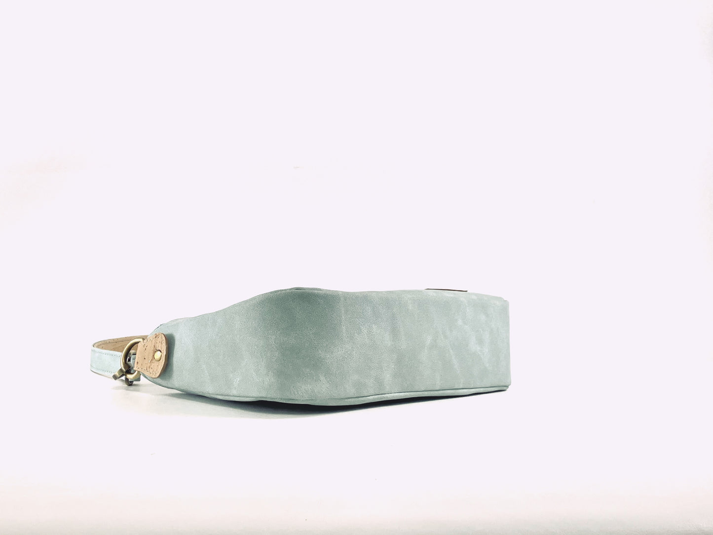 Light Aqua Textured Shoulder Bag with Crossbody Strap