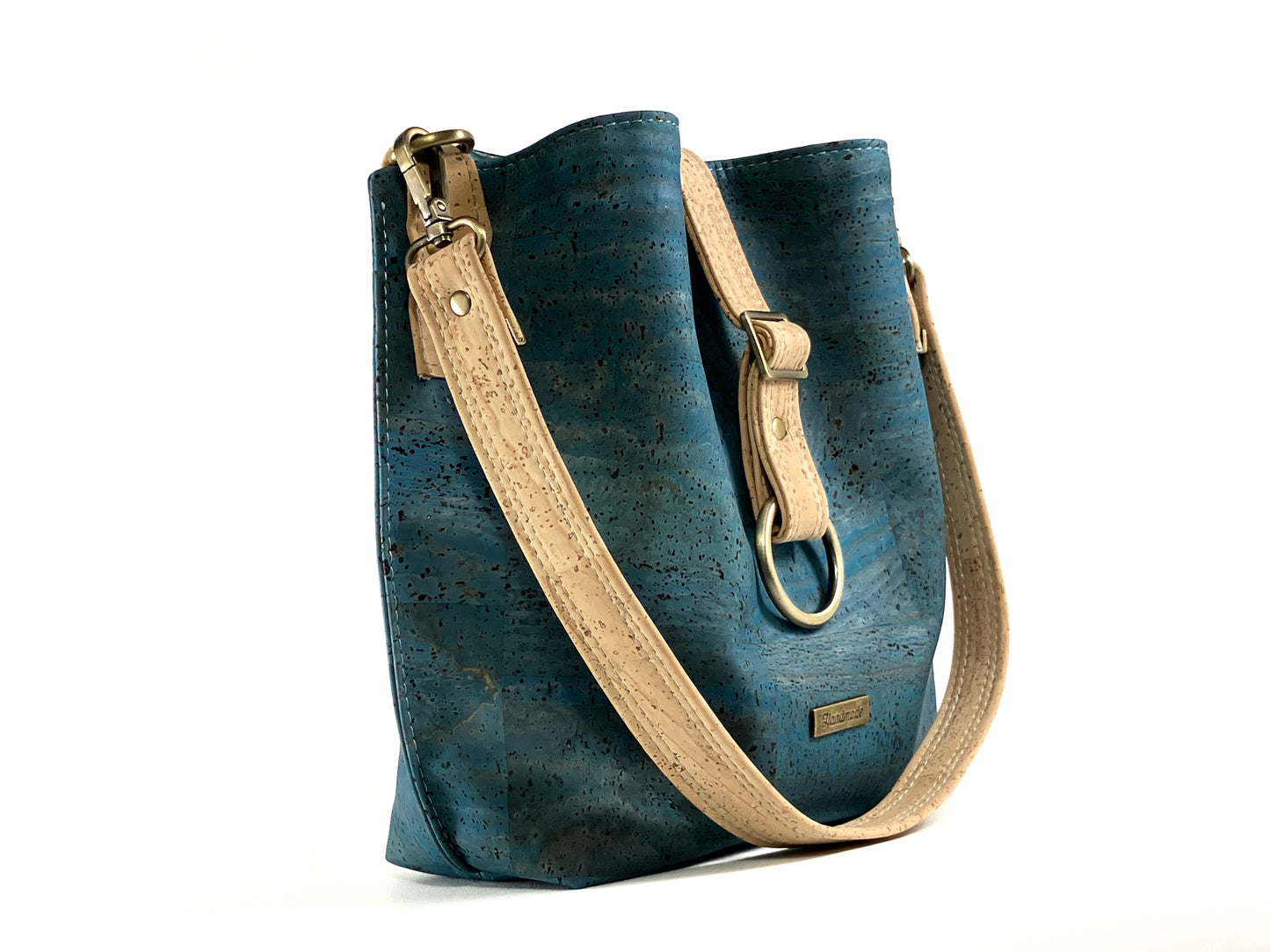 Slouchy Cork Shoulder Bag with Octopus Lining