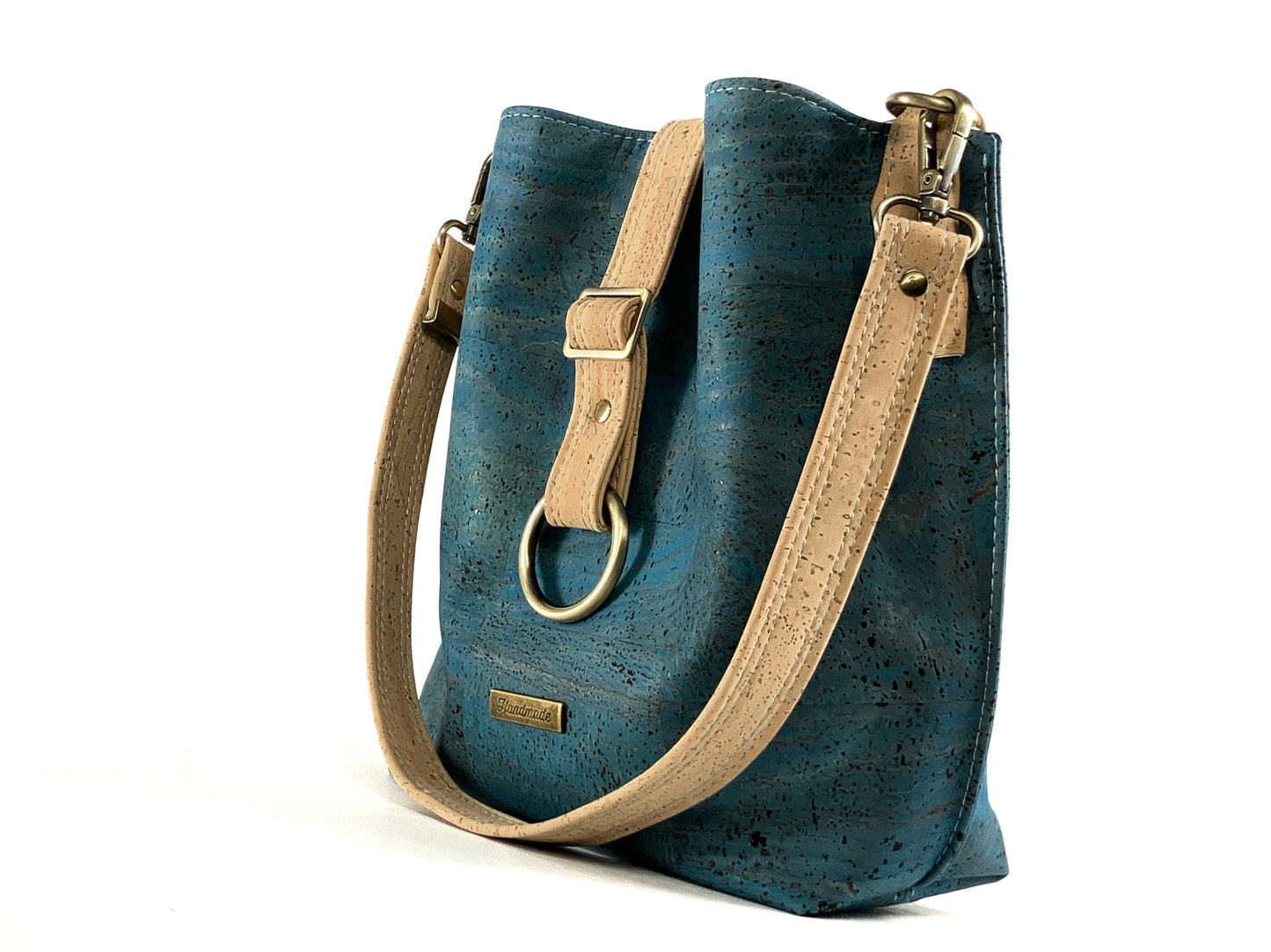 Slouchy Cork Shoulder Bag with Octopus Lining