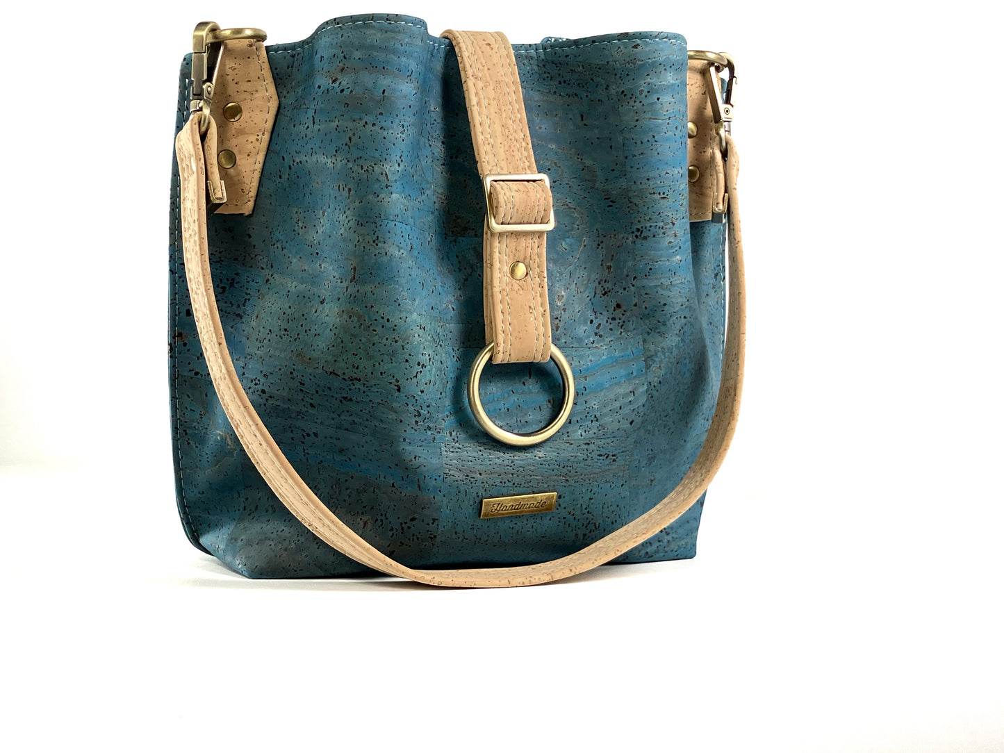 Slouchy Cork Shoulder Bag with Octopus Lining
