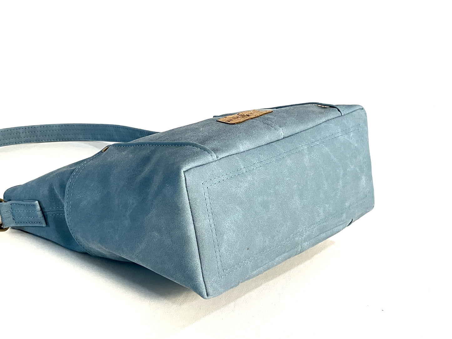 Rainy Blue Bucket Bag with Curious Reef Creatures Lining