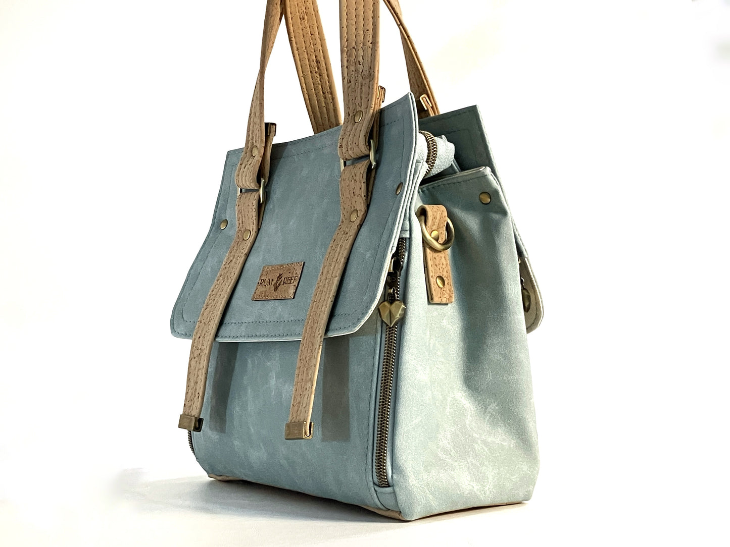 Seasalt Suede Handbag or Crossbody bag with double exterior zippers