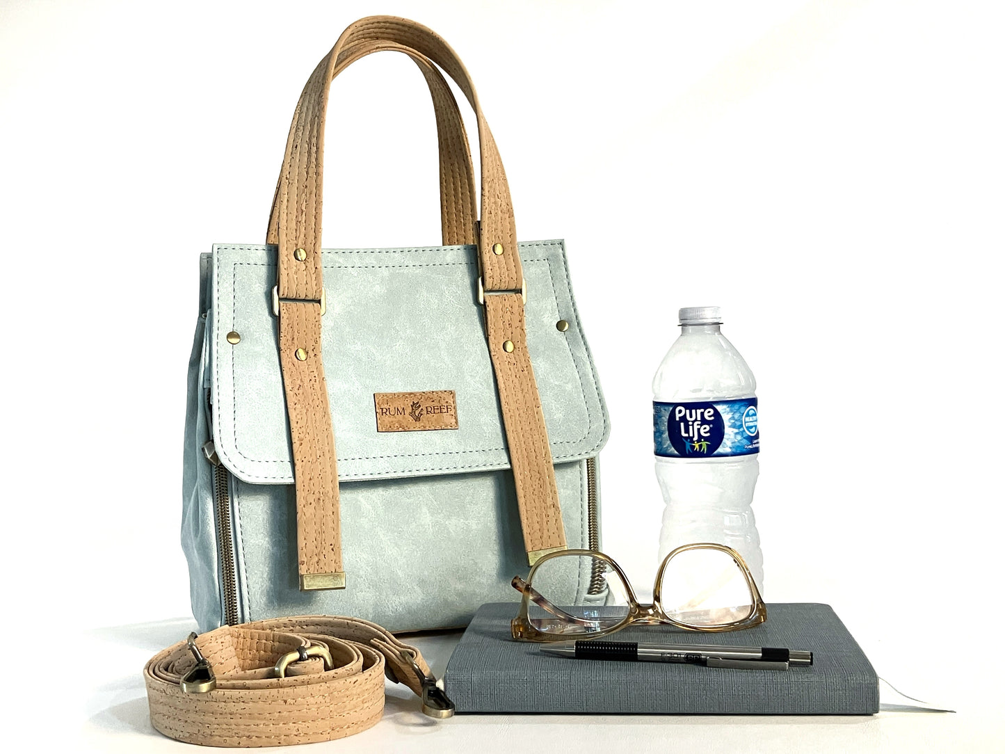 Seasalt Suede Handbag or Crossbody bag with double exterior zippers