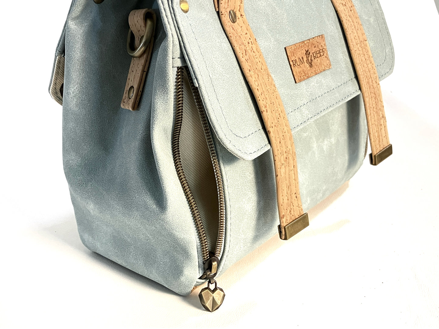 Seasalt Suede Handbag or Crossbody bag with double exterior zippers