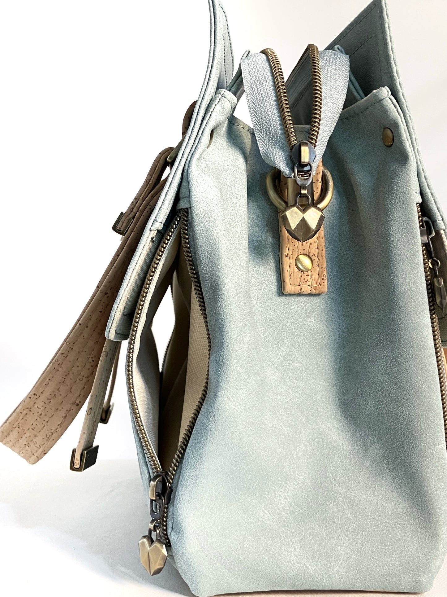 Seasalt Suede Handbag or Crossbody bag with double exterior zippers