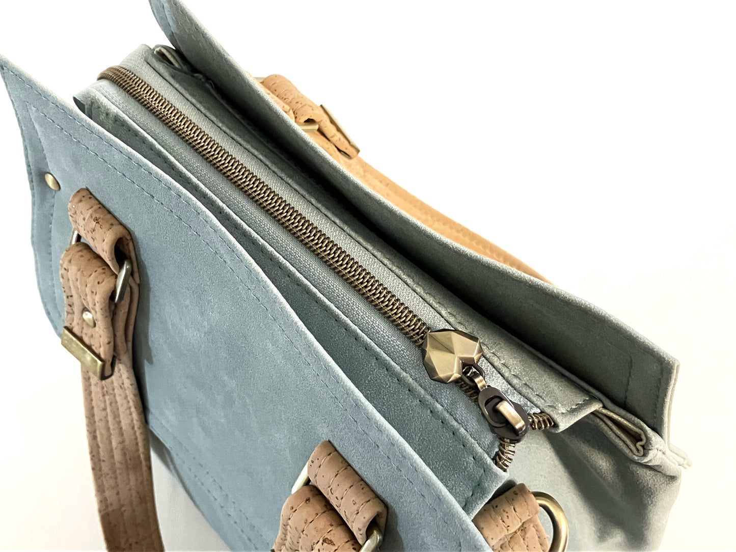 Seasalt Suede Handbag or Crossbody bag with double exterior zippers