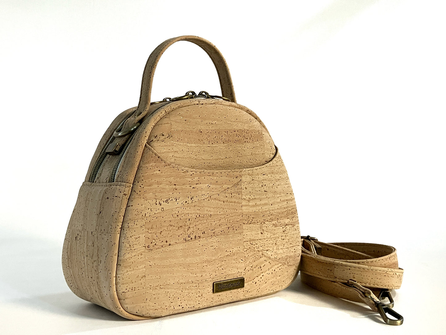 Natural Cork Mini Bowler Bag
