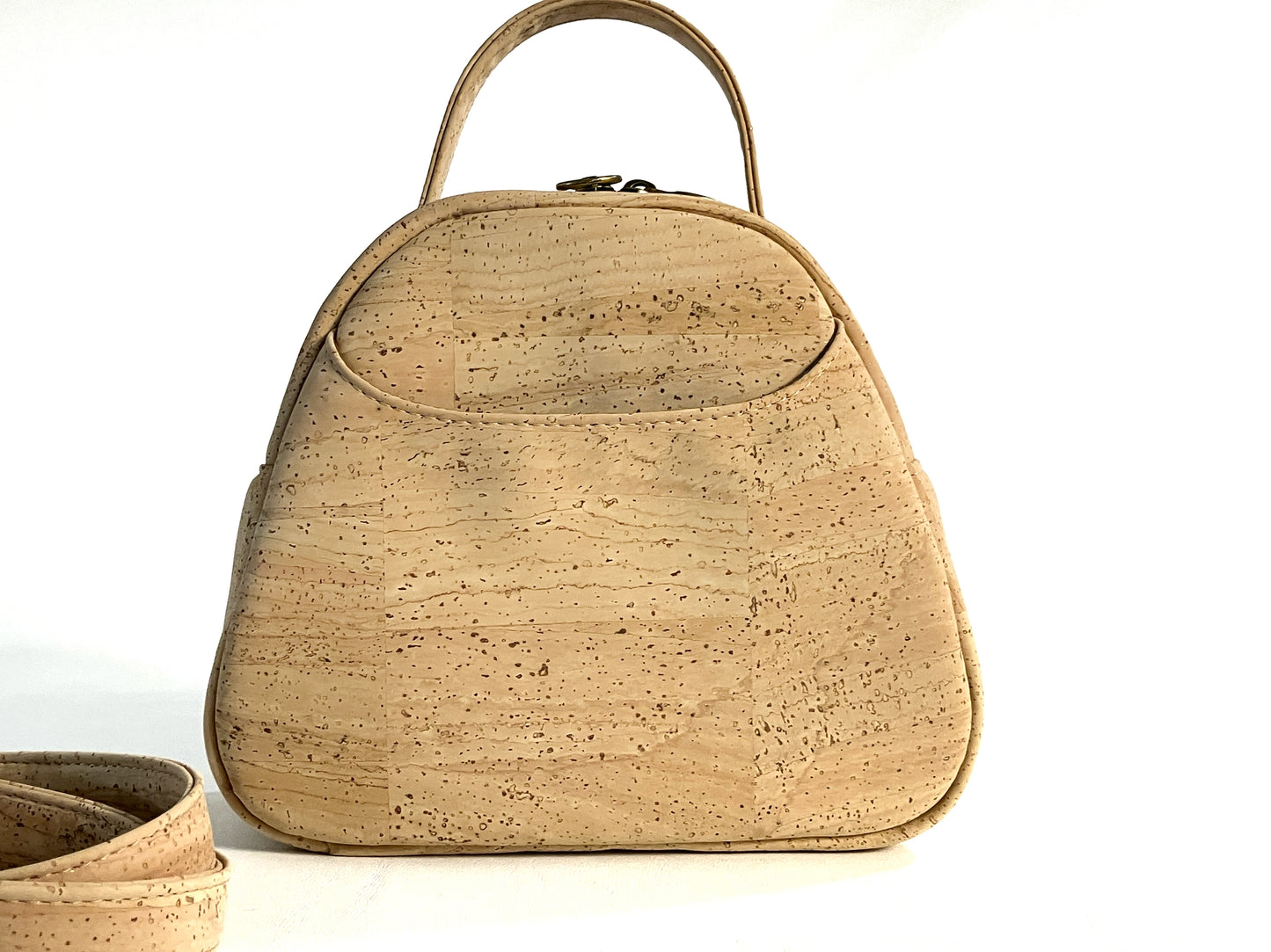 Natural Cork Mini Bowler Bag
