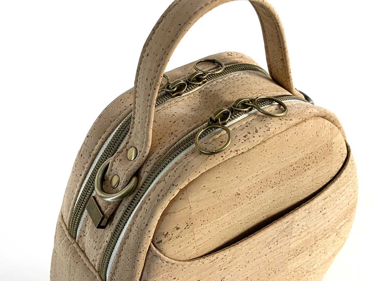 Natural Cork Mini Bowler Bag