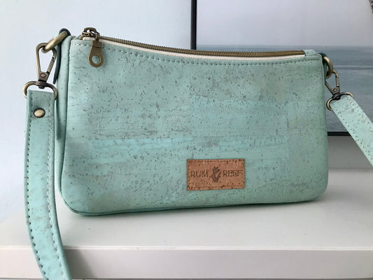 Sea Glass Green Cork Crossbody Bag