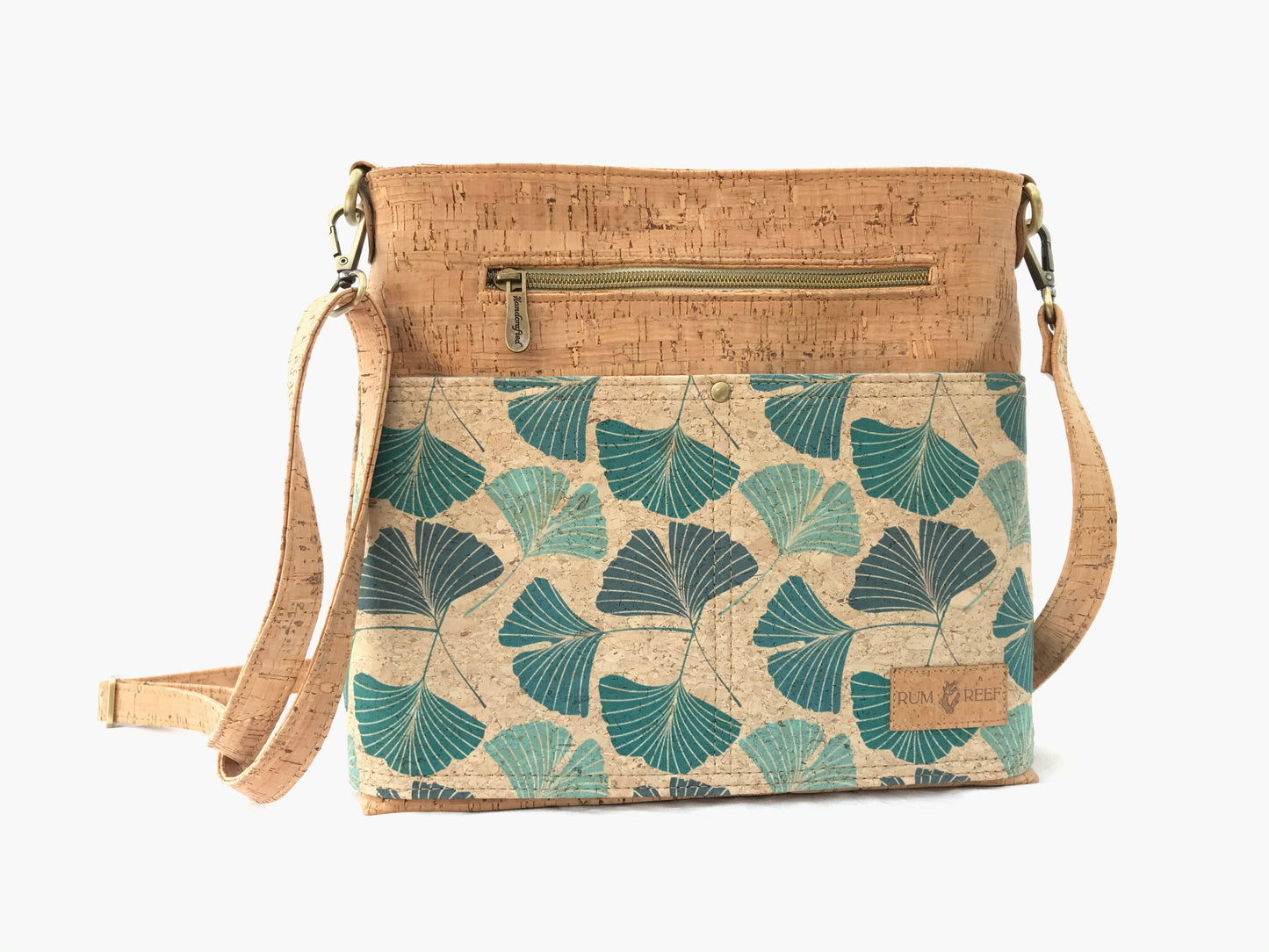 Cork Ginkgo Crossbody with Large Outer Pockets