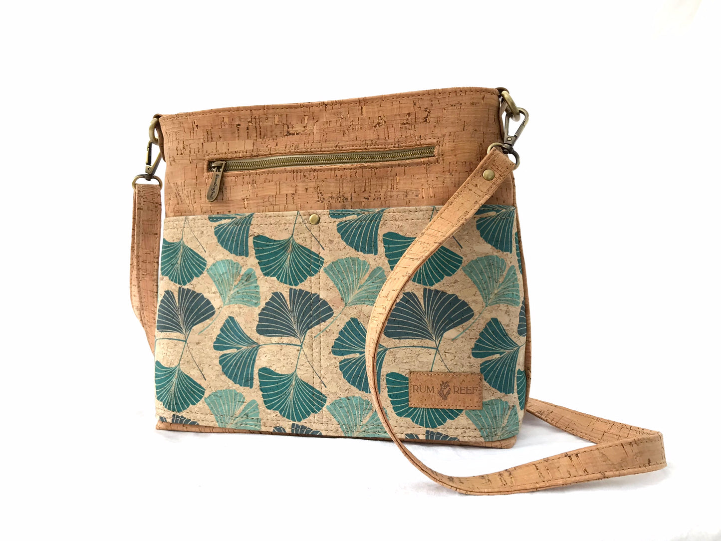 Cork Ginkgo Crossbody with Large Outer Pockets