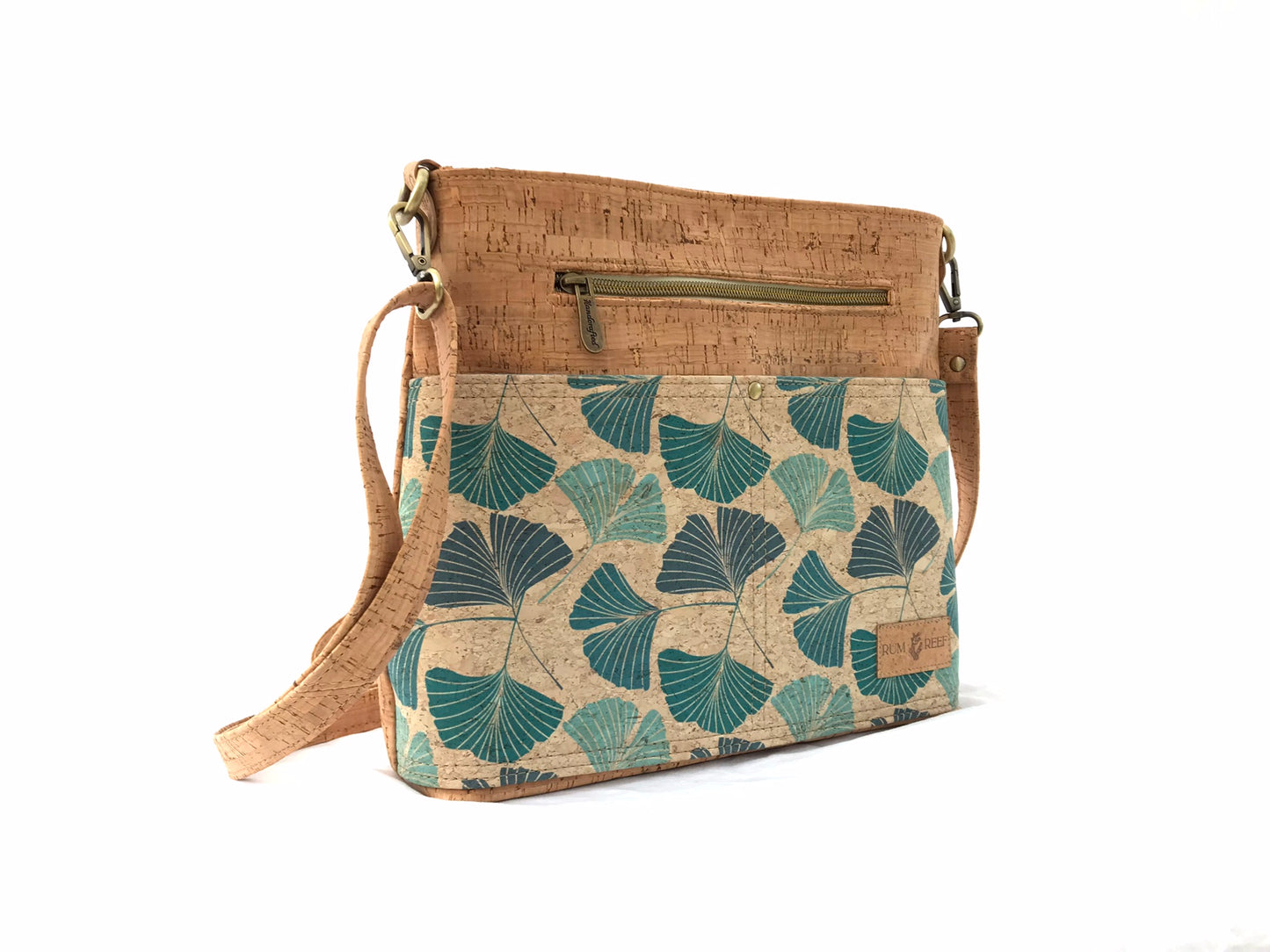 Cork Ginkgo Crossbody with Large Outer Pockets