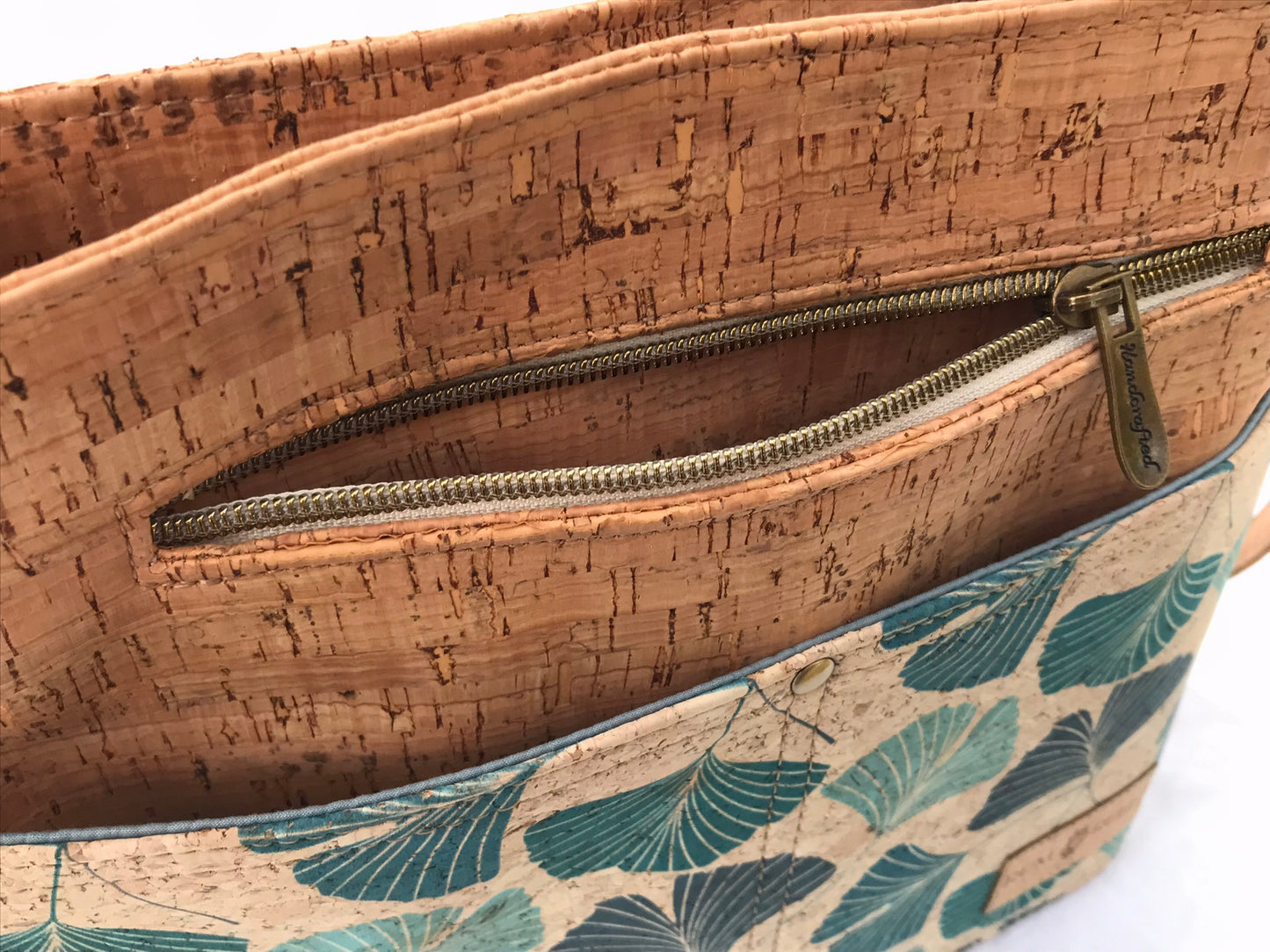 Cork Ginkgo Crossbody with Large Outer Pockets