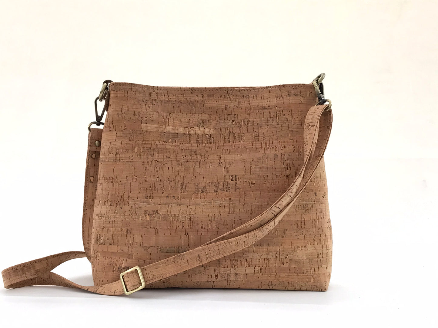 Medium Cork Crossbody in Watery Green Stripe