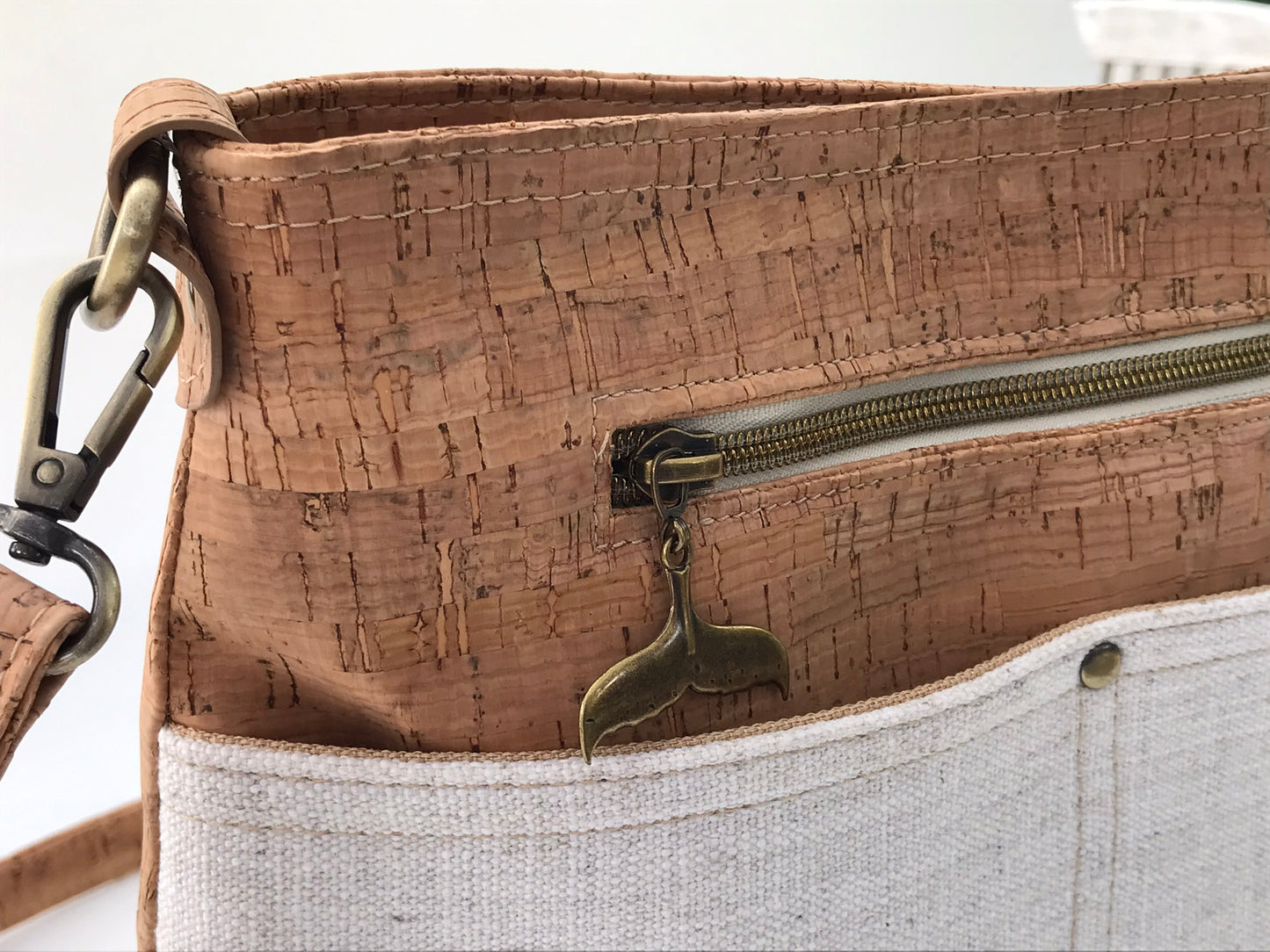 Medium Cork Crossbody with Big Front Pockets