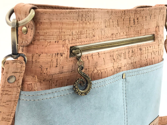 Cork Crossbody bag with Octopus Details