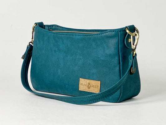 Small Crossbody / Shoulder Bag in Deep Neutral Teal