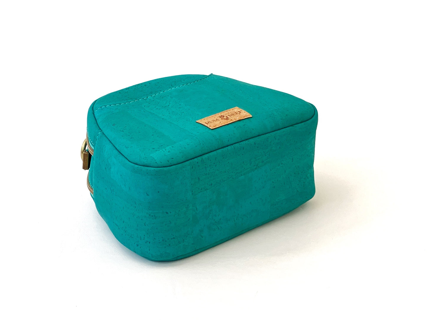 Mini Bowler Crossbody Bag in Turquoise Cork