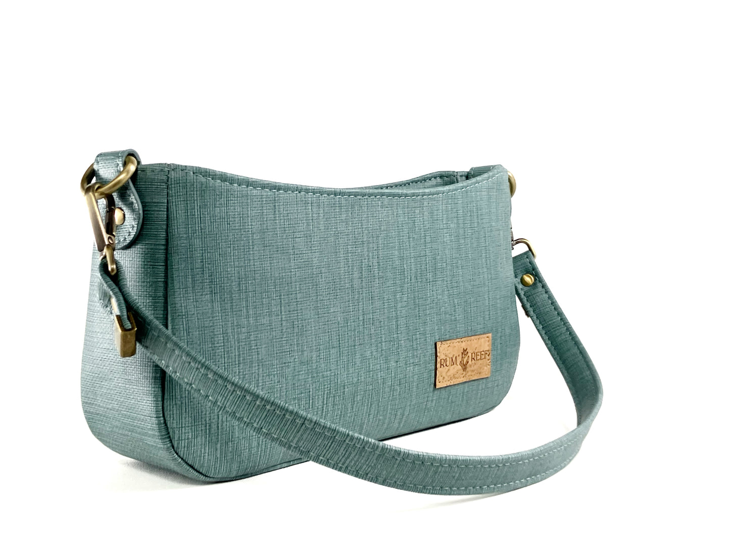 Small muted aqua shoulder or crossbody bag