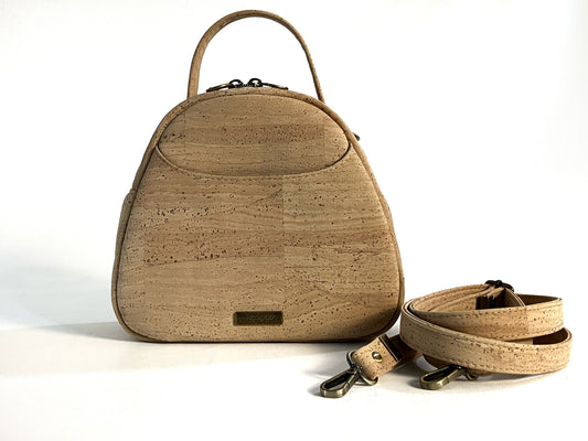 Natural Cork Mini Bowler Bag