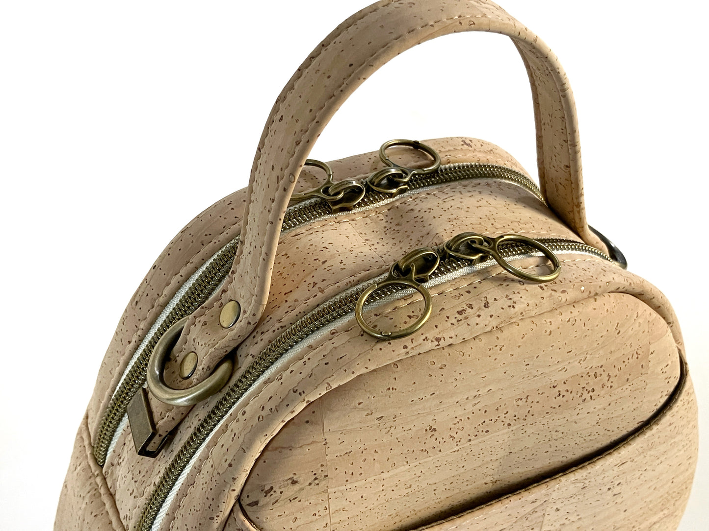 Natural Cork Mini Bowler Bag