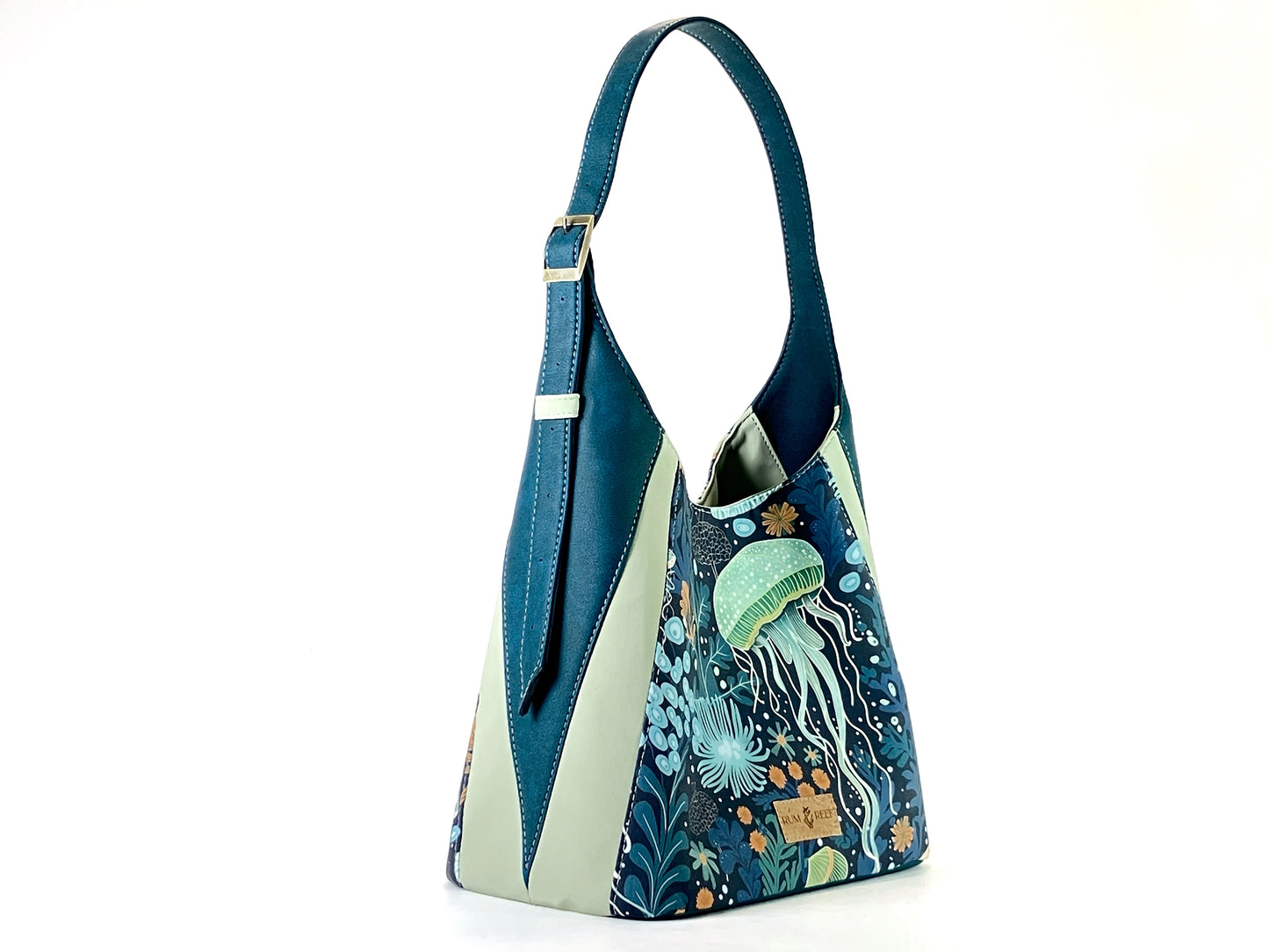 Large Jellyfish Handbag with Blue and Green Accents