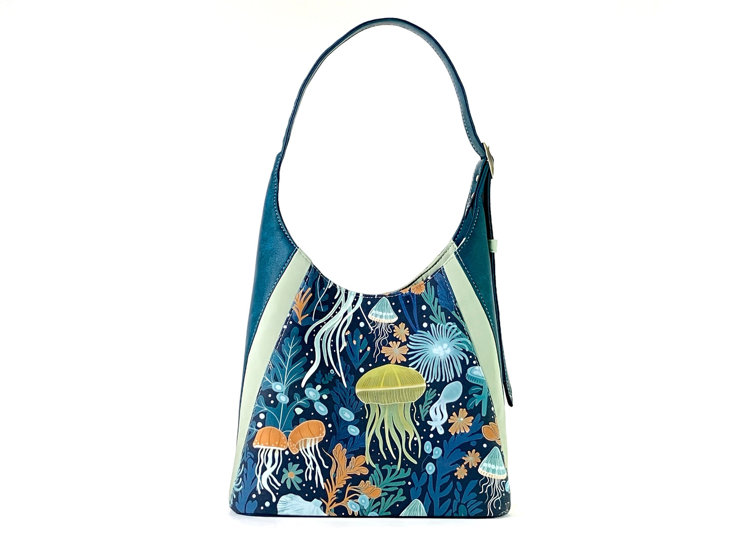 Large Jellyfish Handbag with Blue and Green Accents