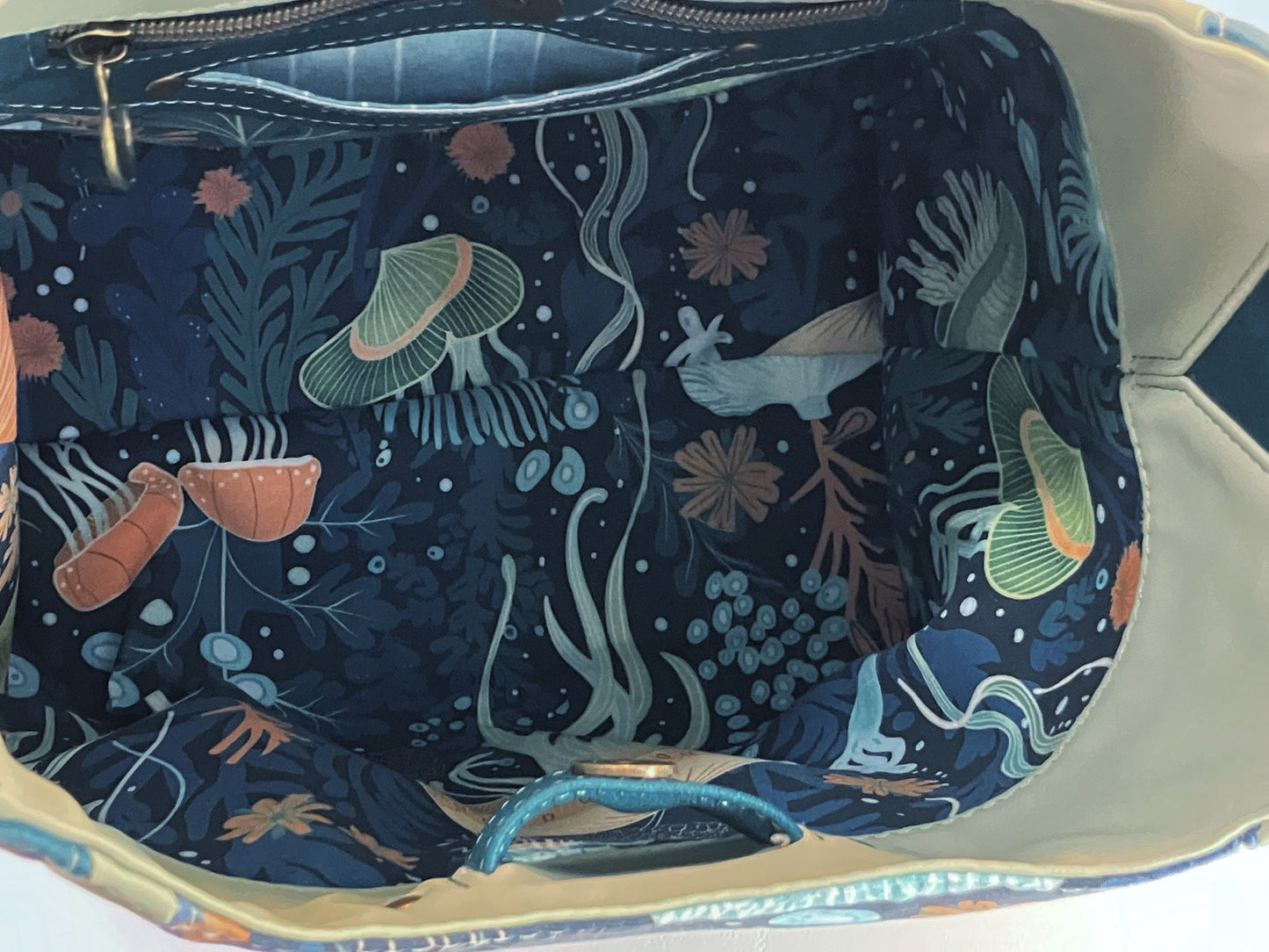 Large Jellyfish Handbag with Blue and Green Accents