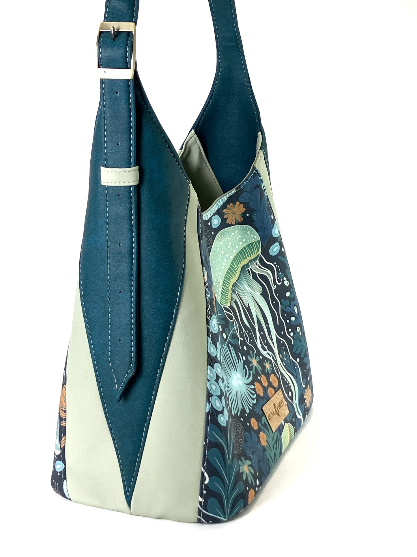 Large Jellyfish Handbag with Blue and Green Accents