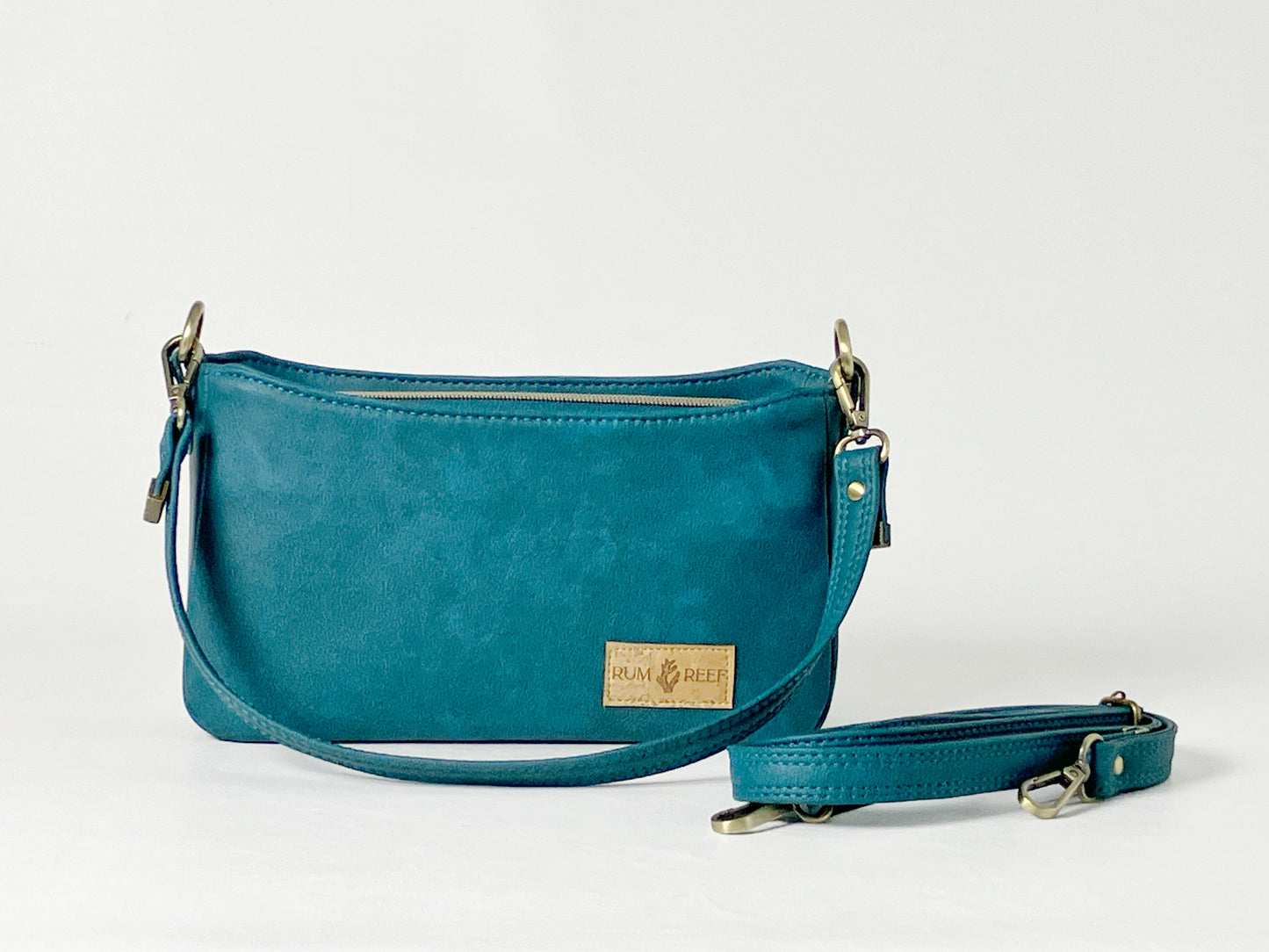 Small Crossbody / Shoulder Bag in Deep Neutral Teal