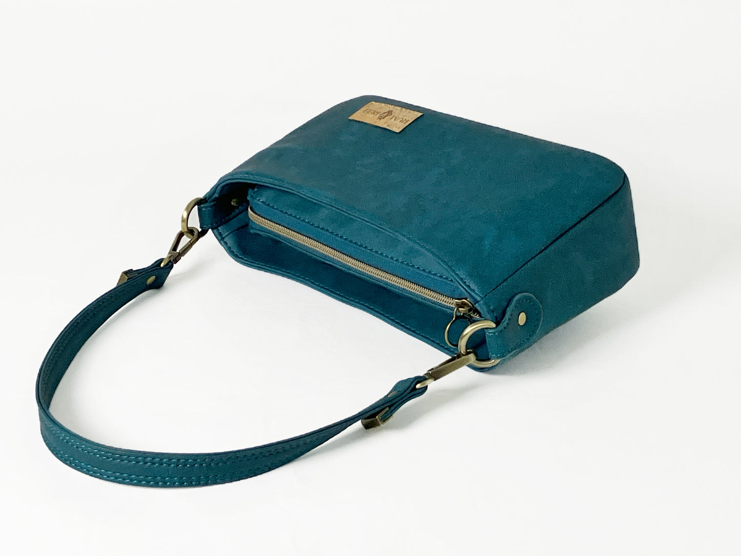 Small Crossbody / Shoulder Bag in Deep Neutral Teal