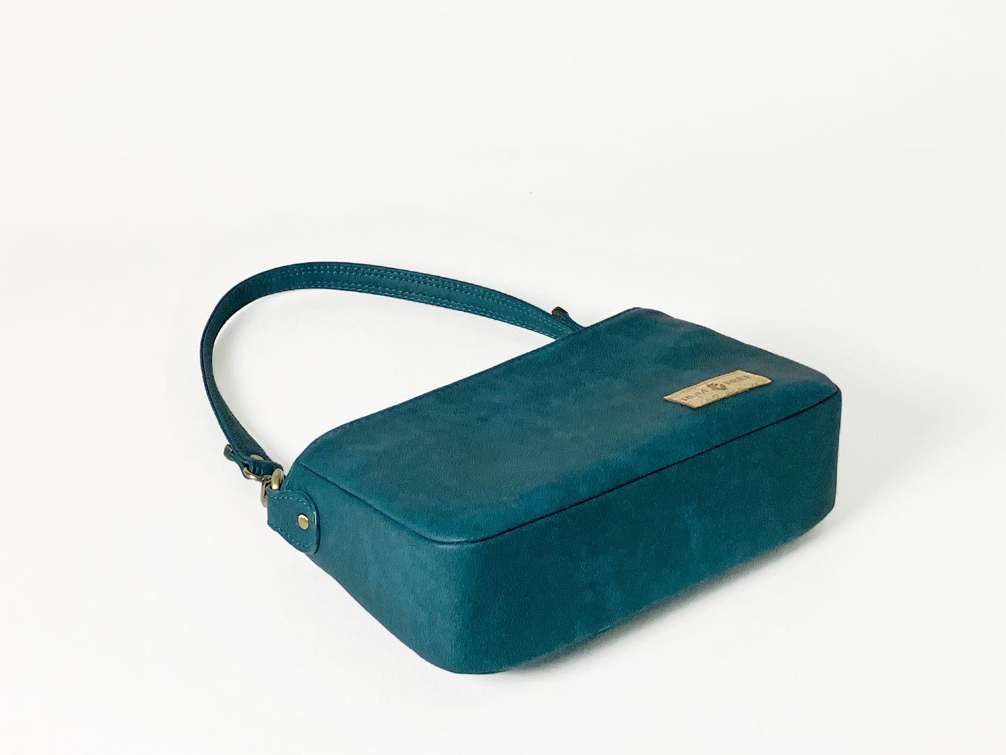 Small Crossbody / Shoulder Bag in Deep Neutral Teal