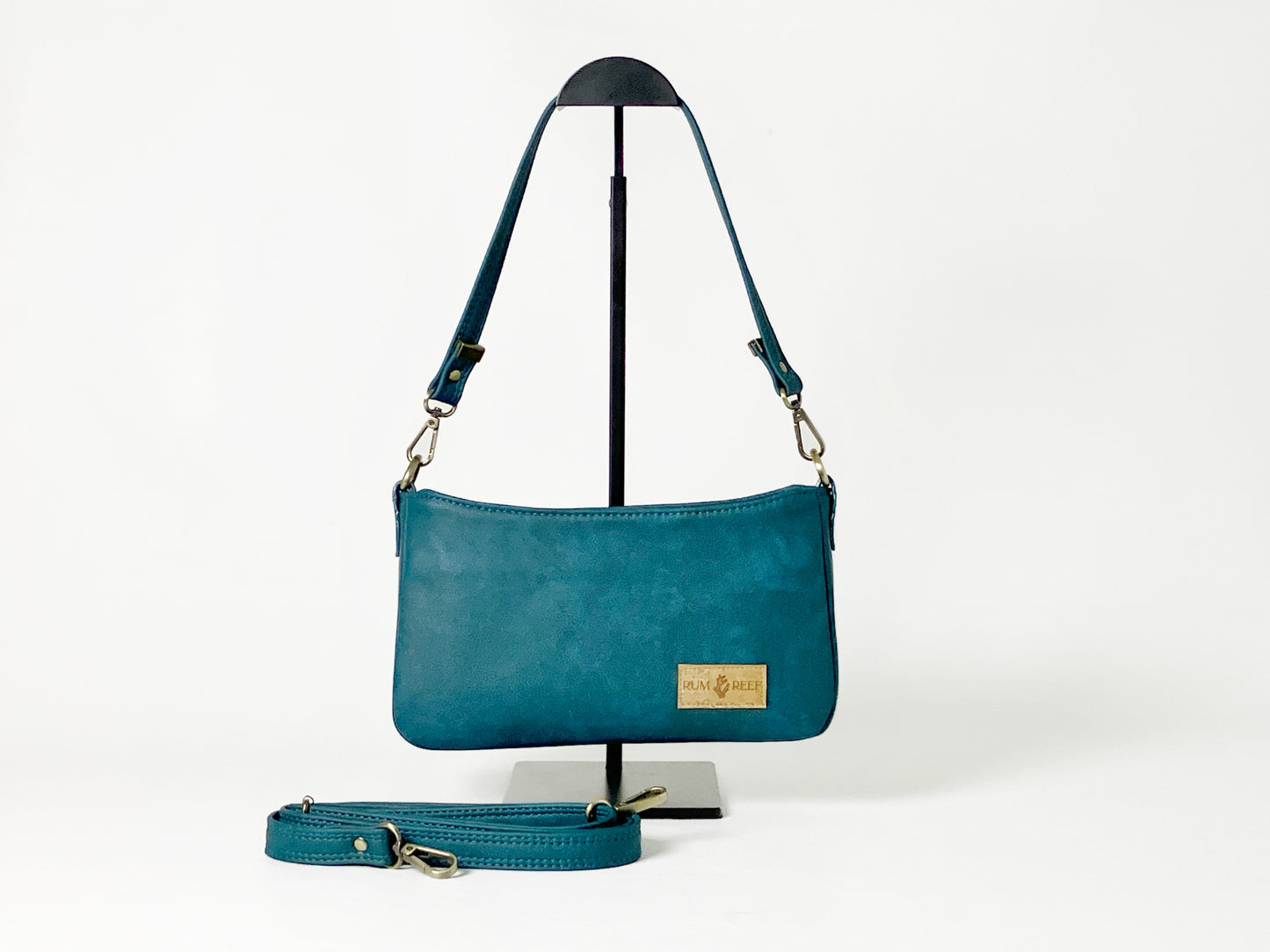 Small Crossbody / Shoulder Bag in Deep Neutral Teal