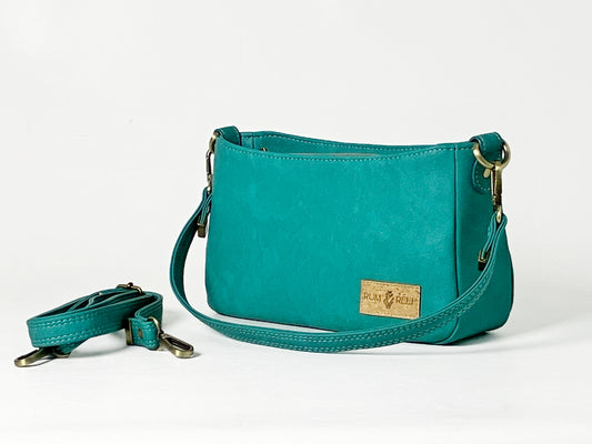 Small Crossbody / Shoulder Bag – Seaspray Teal – Octopus Lining