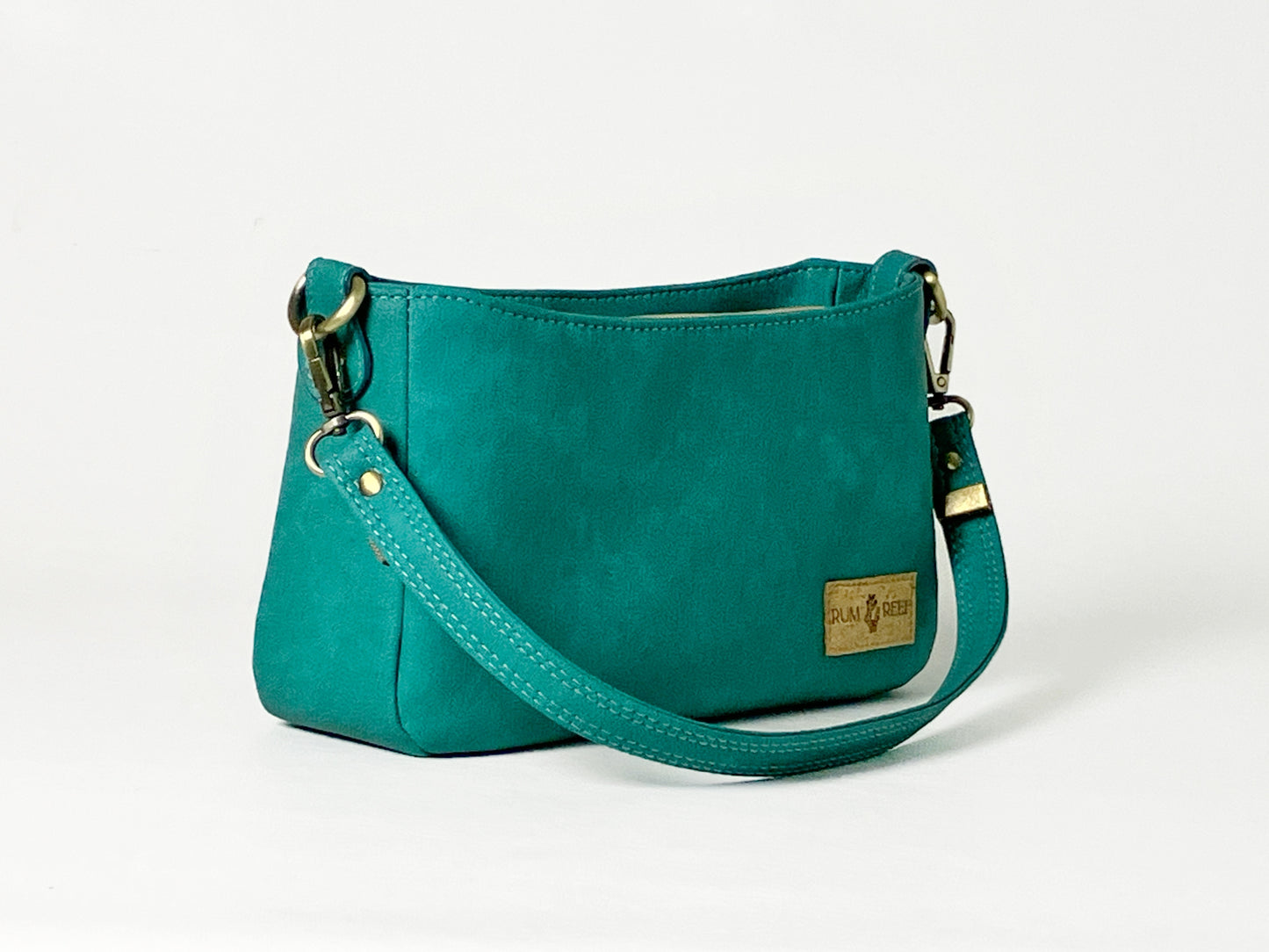 Small Crossbody / Shoulder Bag – Seaspray Teal – Octopus Lining