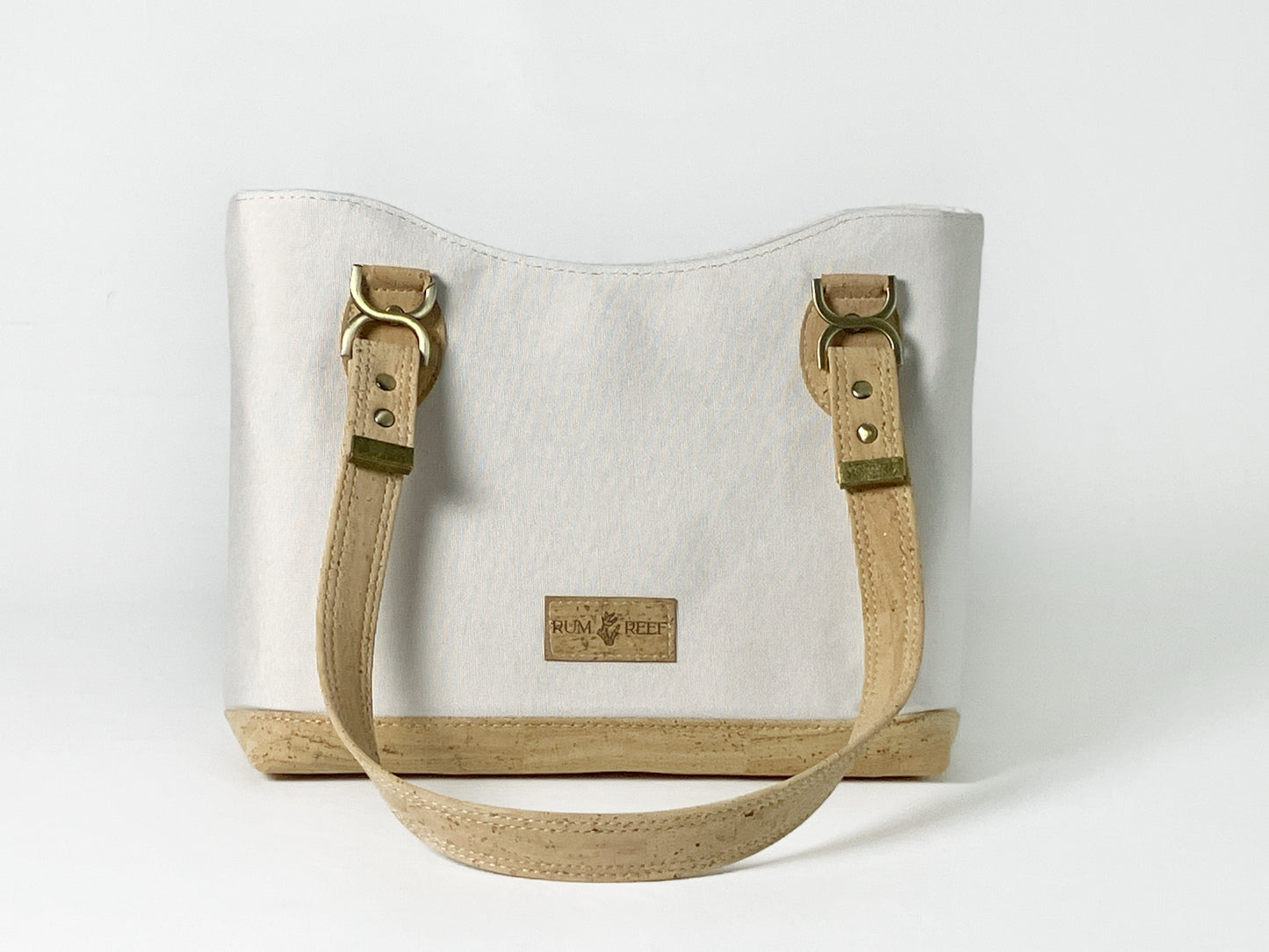 Cork and Canvas Shoulder Bag: Classic Everyday Tote with Exterior Zip Pocket