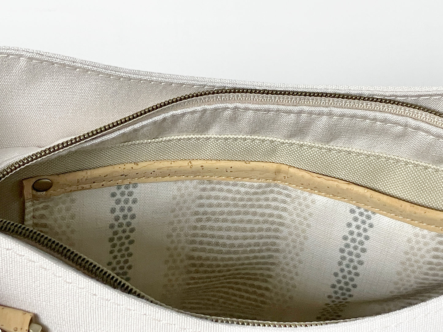 Cork and Canvas Shoulder Bag: Classic Everyday Tote with Exterior Zip Pocket