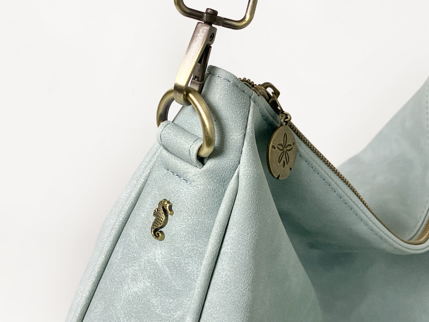 Slouchy Shoulder Bag - Sea Salt Faux Suede