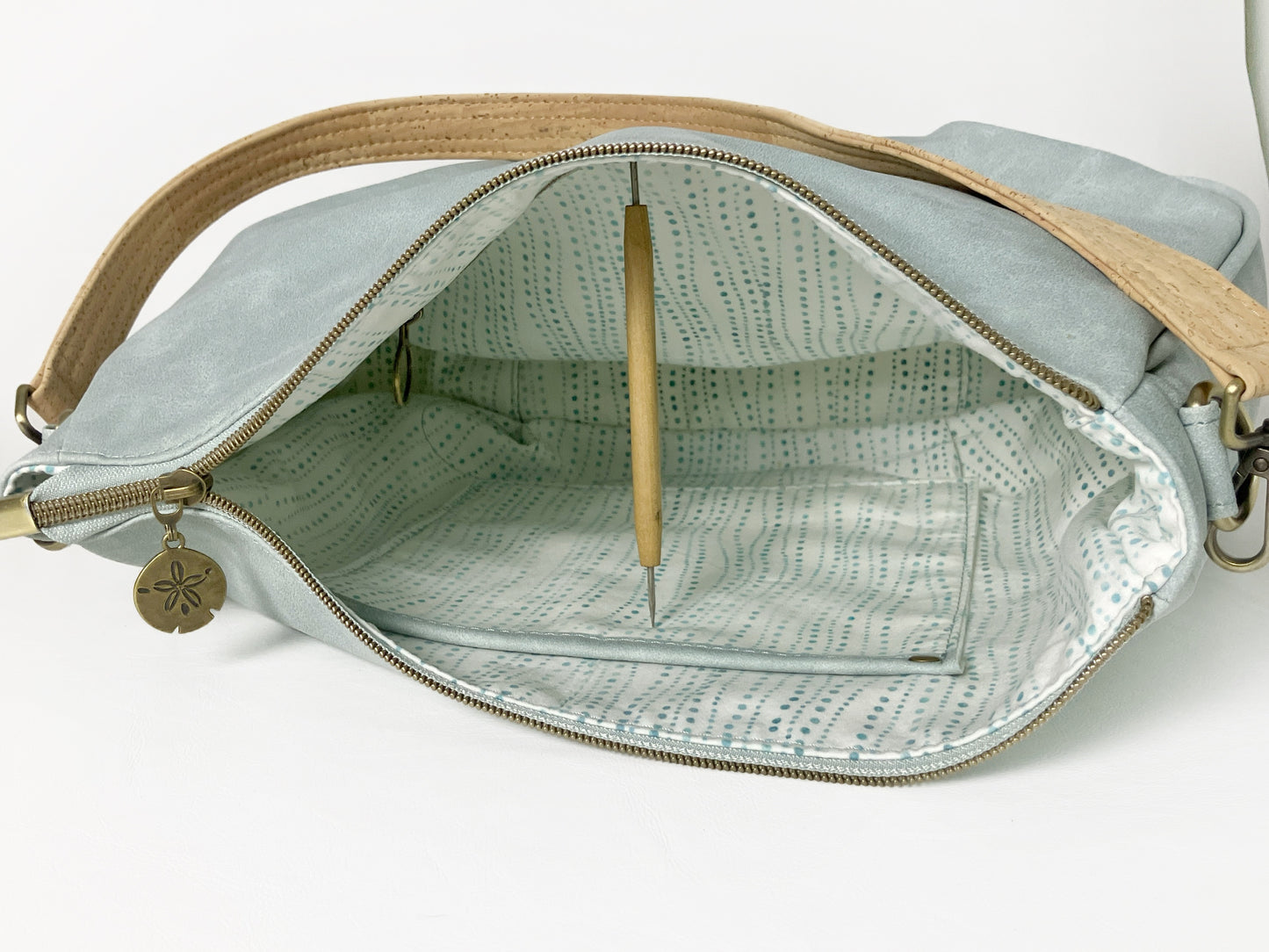 Slouchy Shoulder Bag - Sea Salt Faux Suede