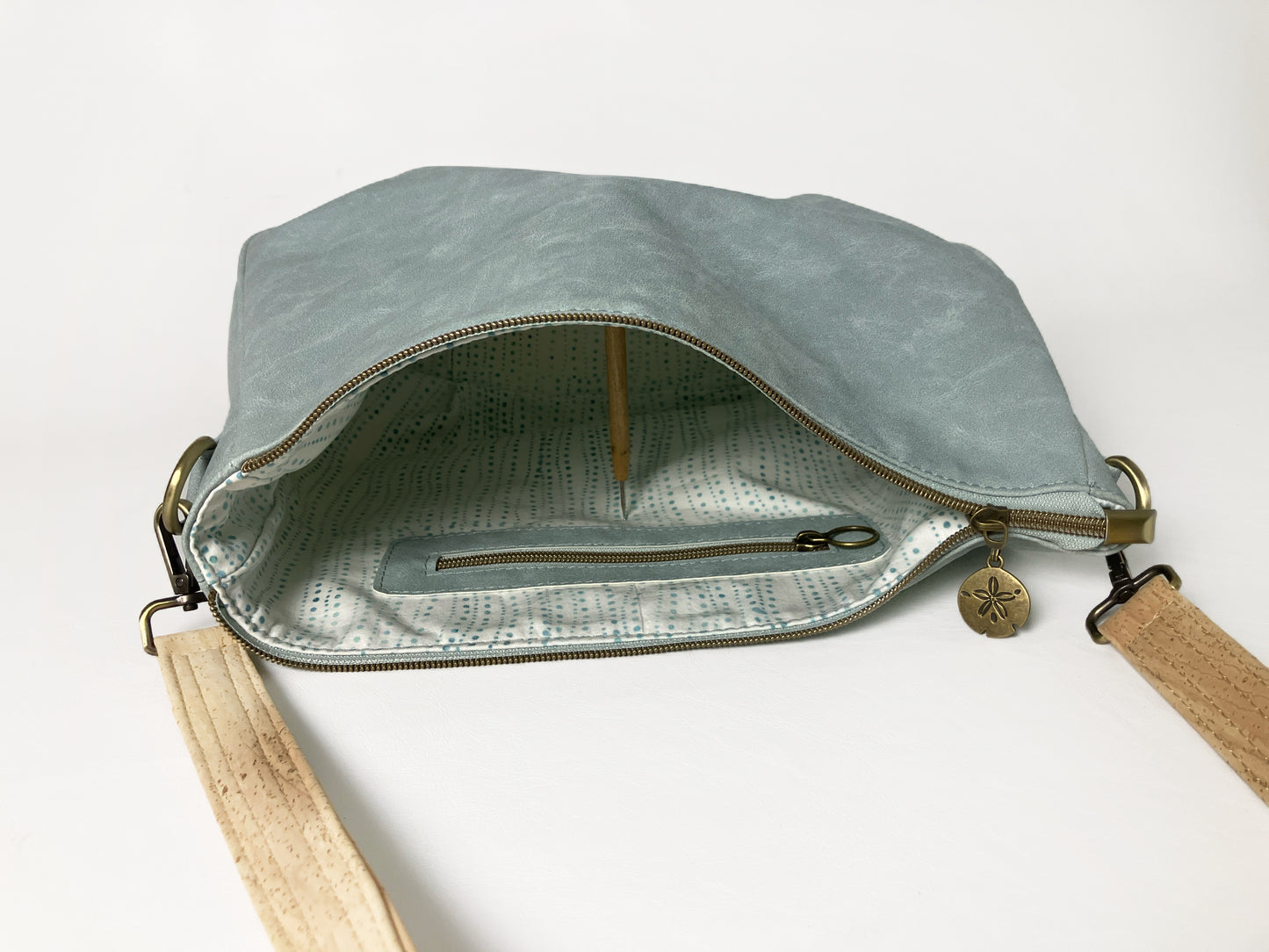 Slouchy Shoulder Bag - Sea Salt Faux Suede