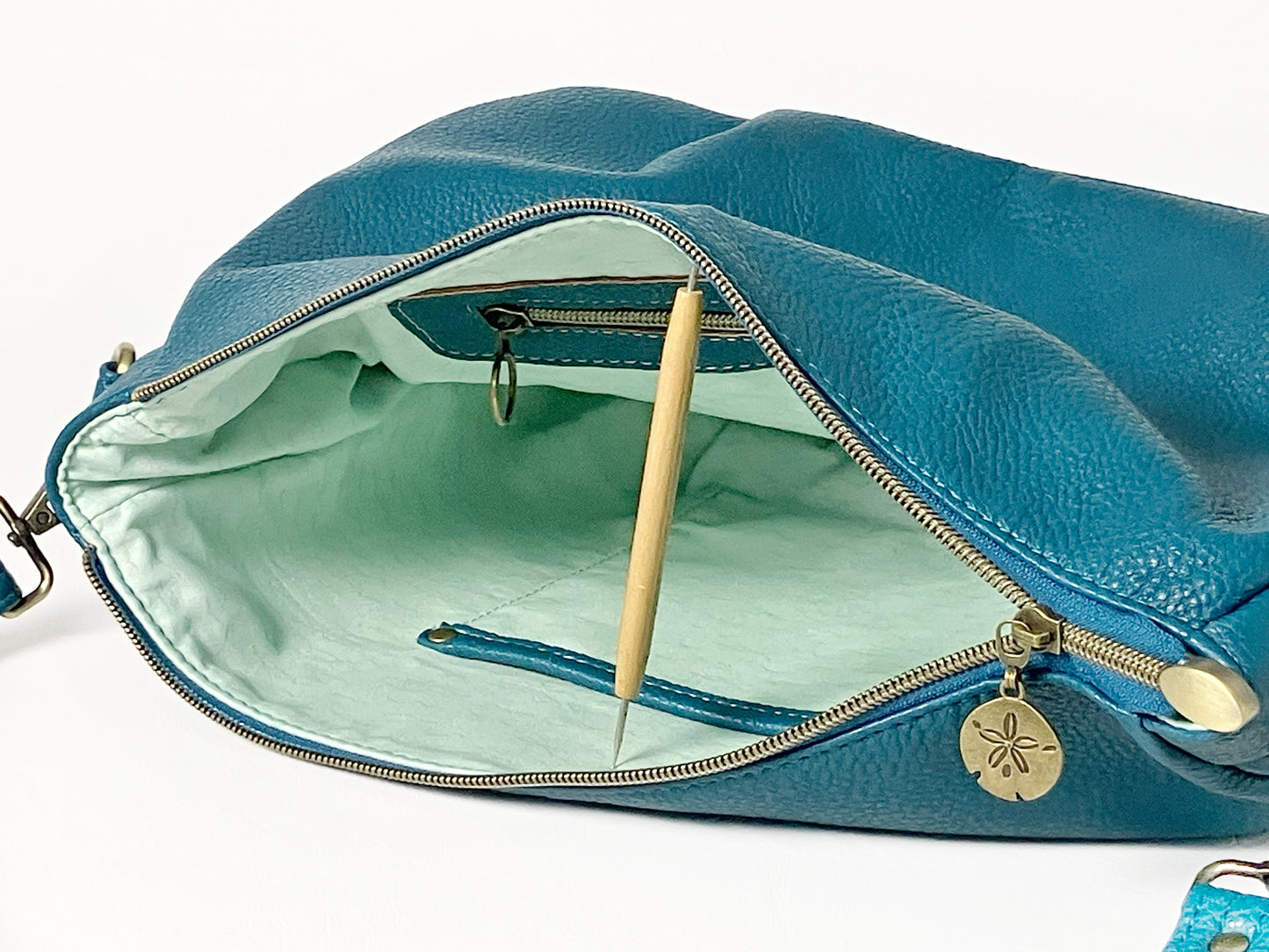 Slouchy Shoulder Bag - Peacock Teal