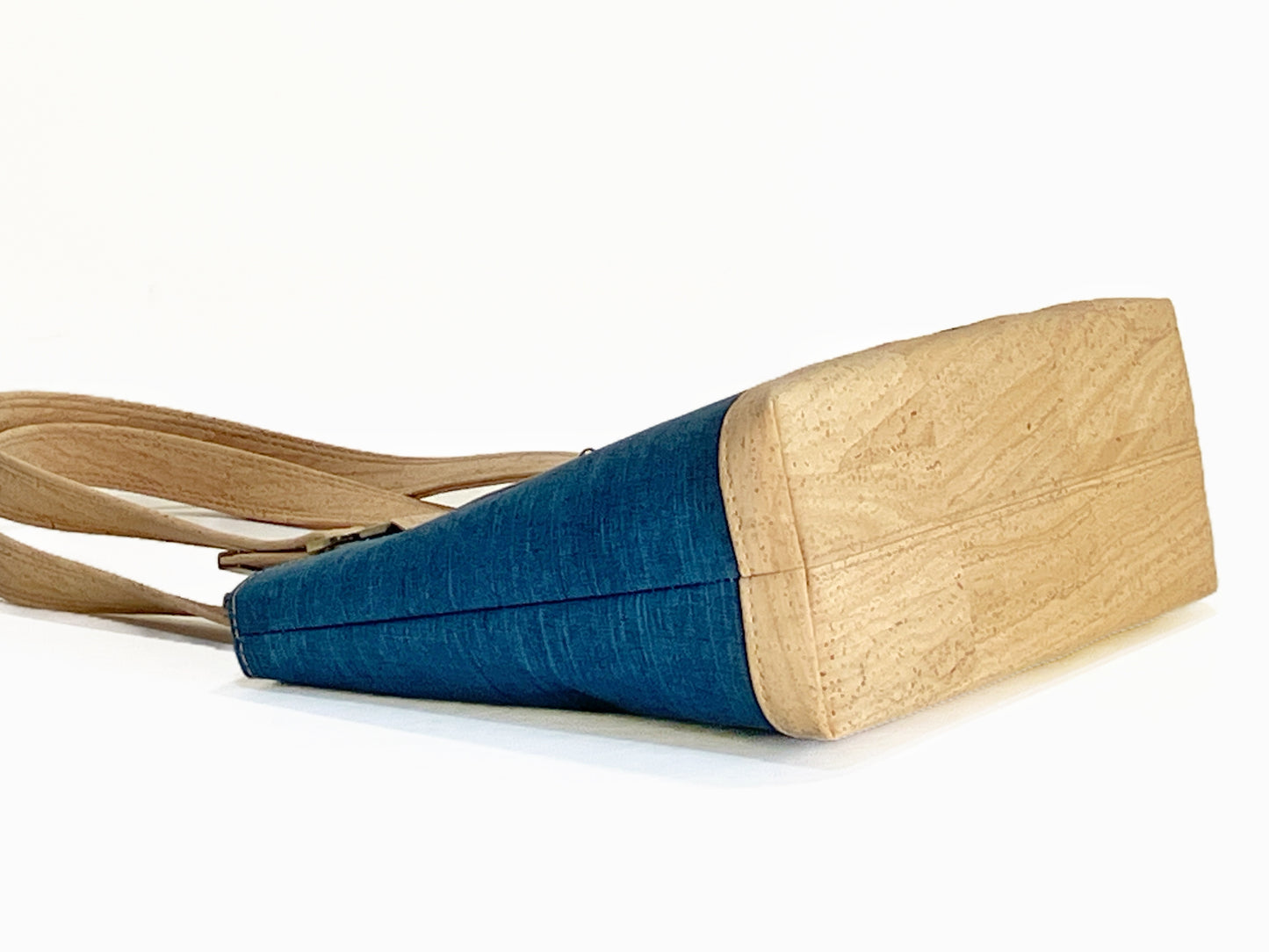 Navy and Natural Cork Handbag