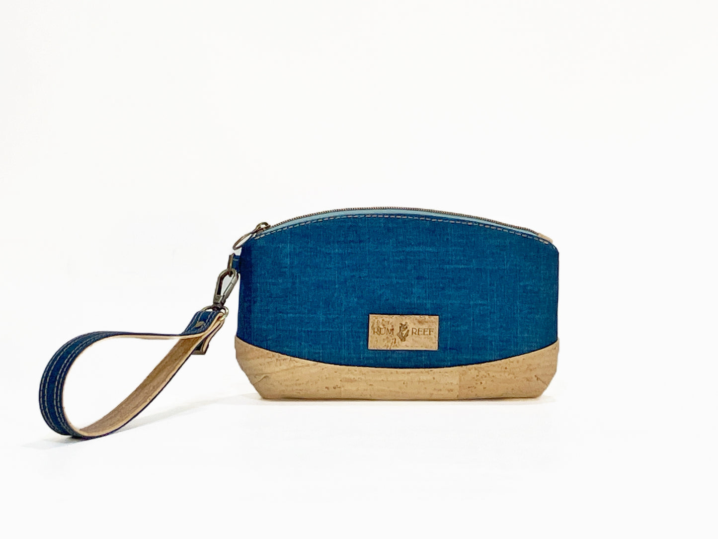Wristlet in Navy and Cork